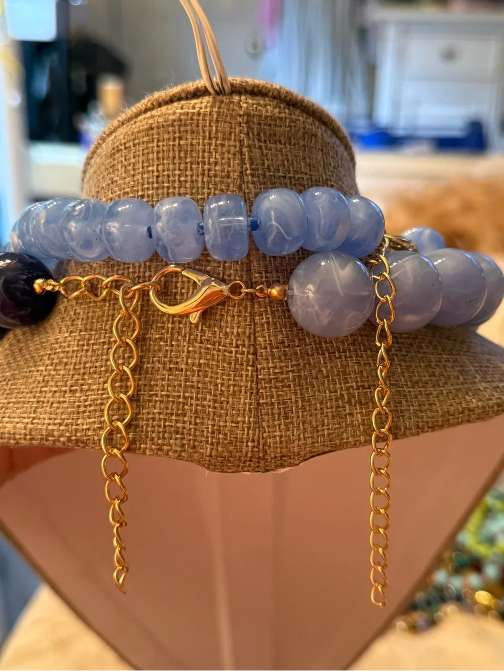 Dual-Tone Blue Graduated Bead Necklace